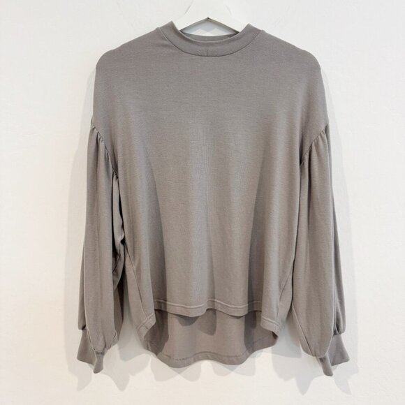 Varley Brannon Oversized Flannel Sweatshirt in Gray Loungewear Cozy Top Size XS - Picture 3 of 11